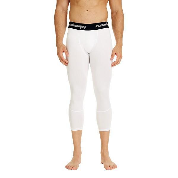 Mens 4/5 Zipper Pocket Capri Yoga Pants (White) – 4-rth