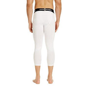 White Men's Compression Running 3/4 Tights Capri Pants SP028