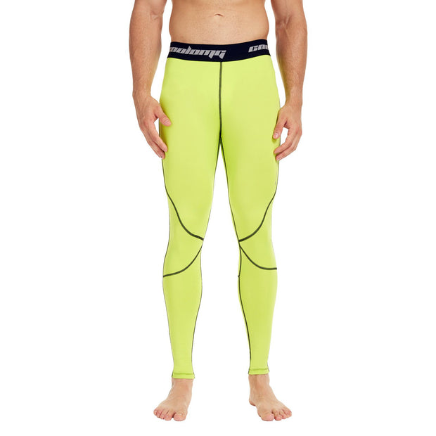 Yellow Compression Tights Pants for Men & Youth Boys