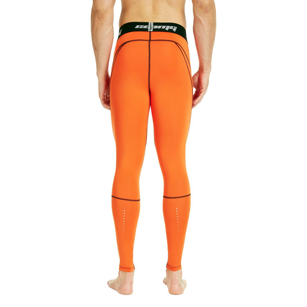 COOLOMG Orange Compression Pants GYM Running Tights Length Pants