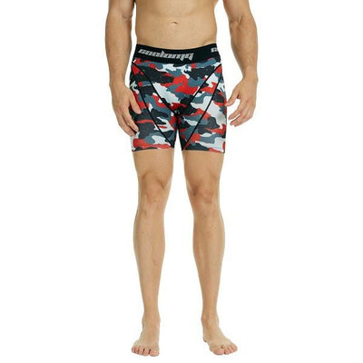 Men Red Camo Training Shorts