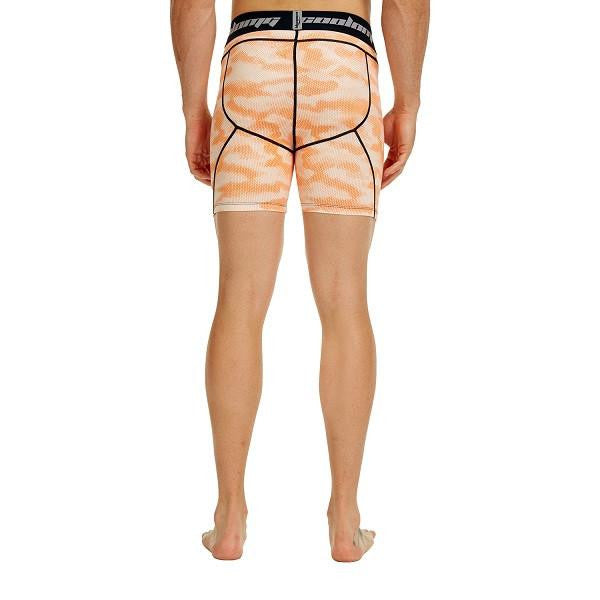 Men's Light Orange Camo Fitness Shorts