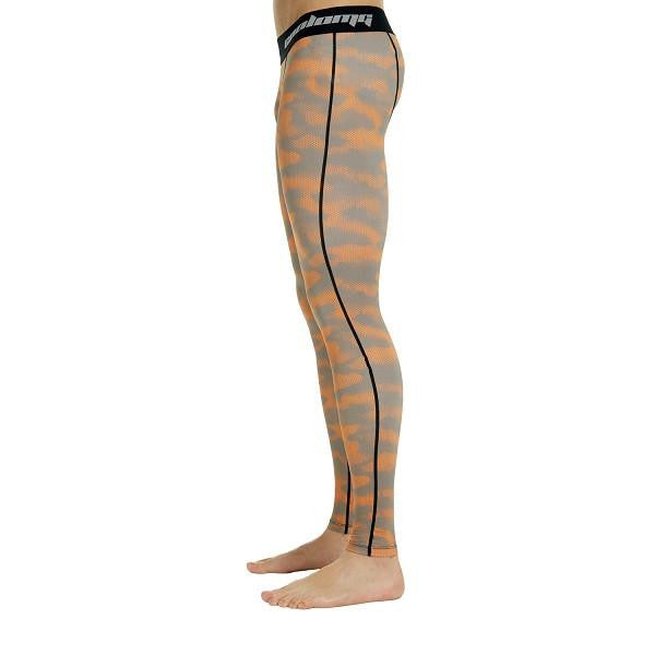 Orange Camo Compression Tights Pants for Men & Youth Boys