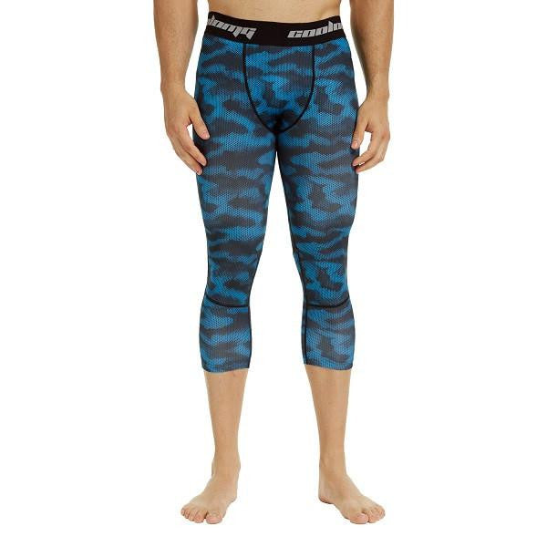 Blue-black Camo Compression 3/4 Tights