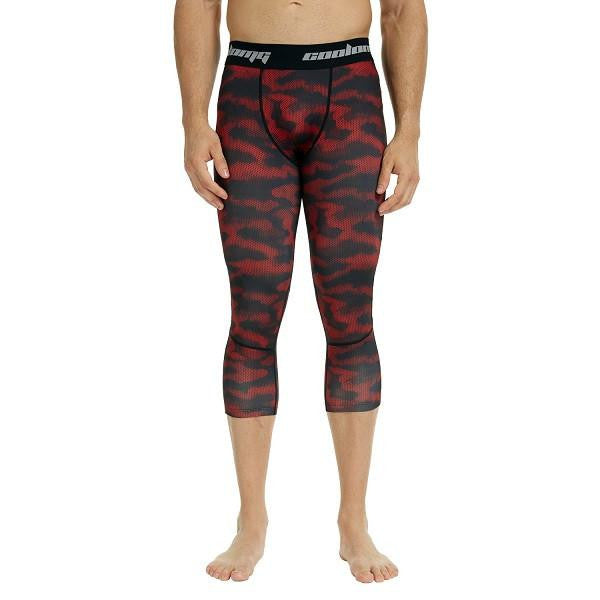 COOLOMG Red Camo Compression Running 3/4 Tights Capri Pants Leggings Quick  Dry For Men Youth Boy – COOLOMG - Football Baseball Basketball Gears