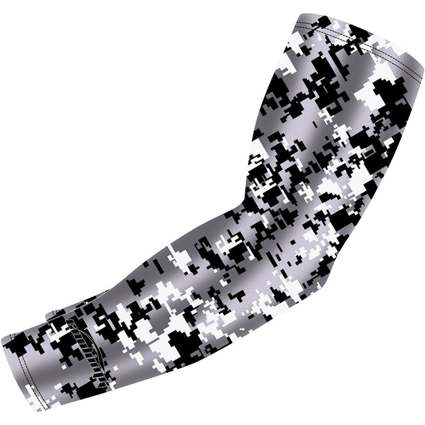 Digital Camo Gray Compression Arm Sleeve for Youth & Adults