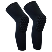 Coolomg White Knee Pads Leg Sleeves Honeycomb Pad
