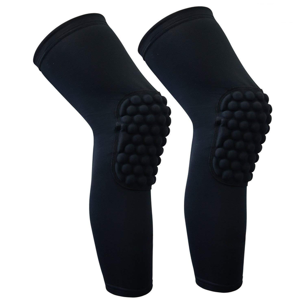 Coolomg White Knee Pads Leg Sleeves Honeycomb Pad