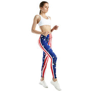 Women America Flag Compression Yoga Leggings