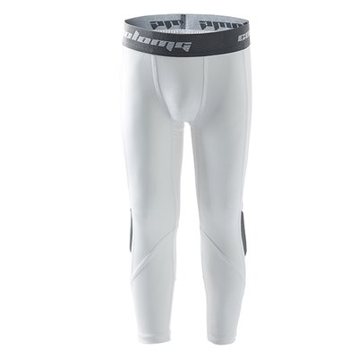 Boys White Basketball 3/4 Running Tights