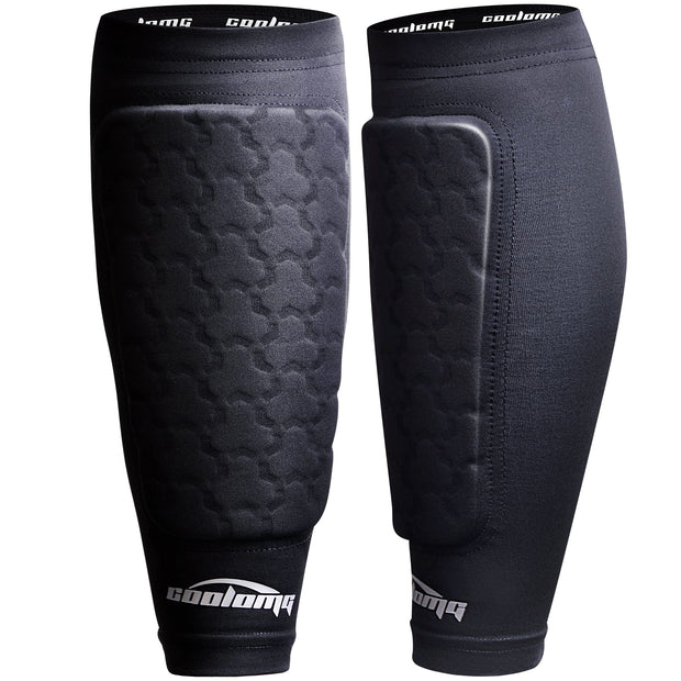 COOLOMG Soccer Shin Guards Shin Pads Calf Compression Sleeves Football CF008