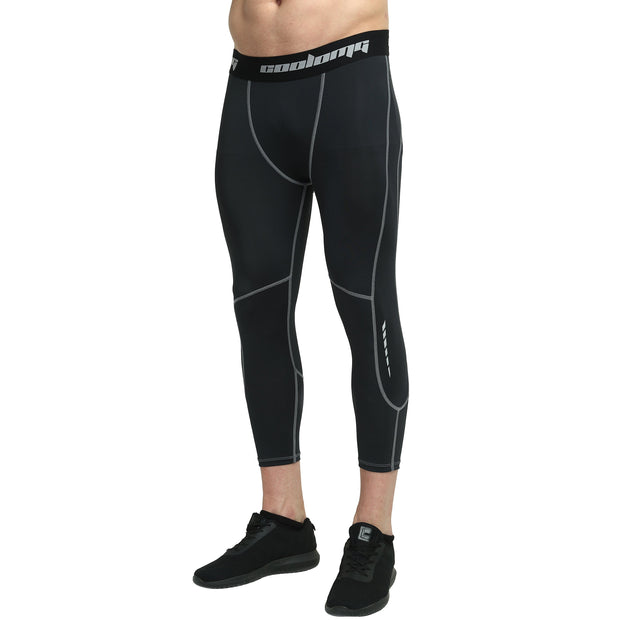 Black Compression 3/4 Tights Pants for Youth & Men