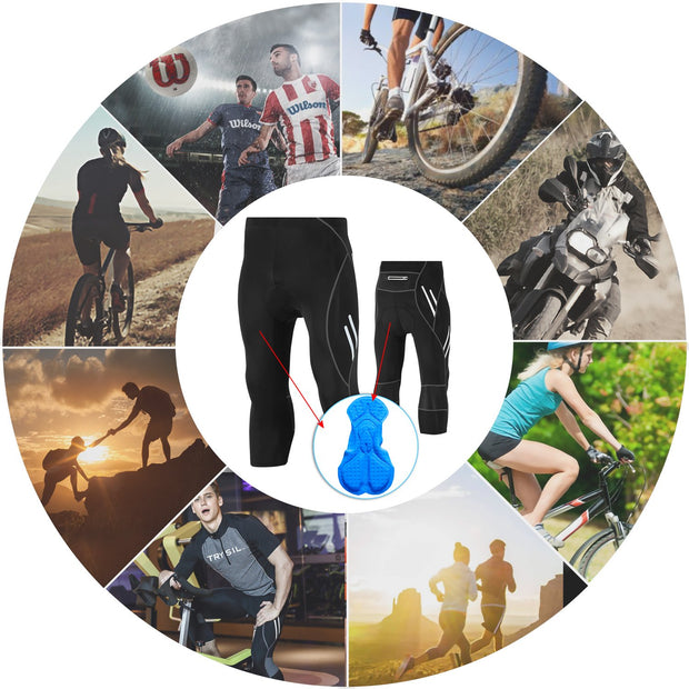 4D Padded Cycling Capris with Pocket for Men