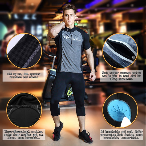 4D Padded Cycling Capris with Pocket for Men