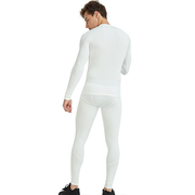 Men’s Thermal Compression Base Layer Pants with Pocket - White