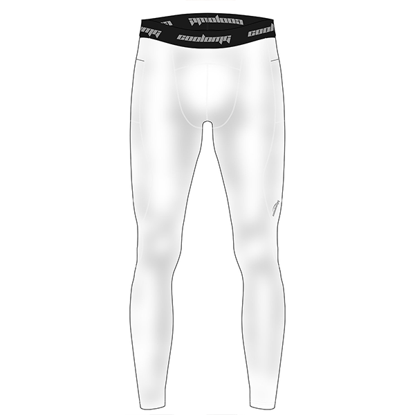 Men’s Thermal Compression Base Layer Pants with Pocket - White