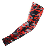 Digital Camouflage Red Black Compression Arm Sleeve