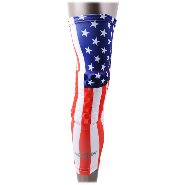 USA FLAG Padded Long Leg Knee Sleeves