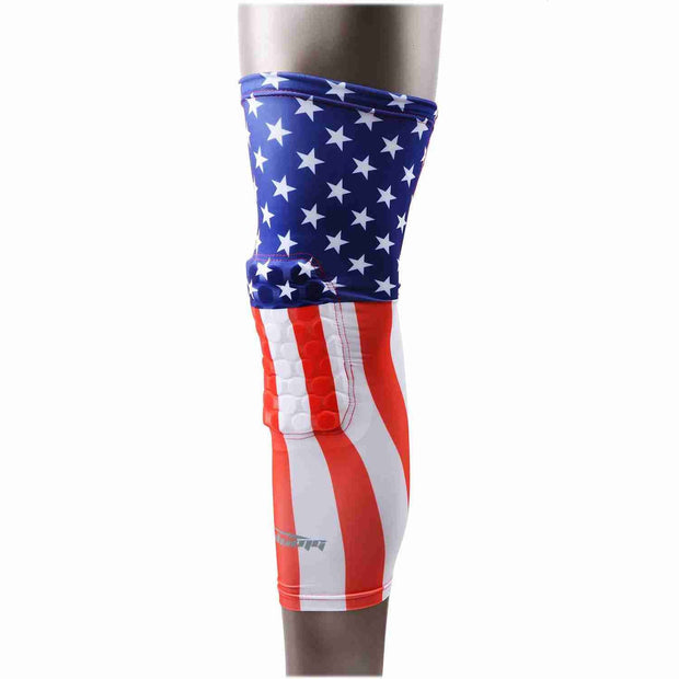 USA FLAG Padded Long Leg Knee Sleeves