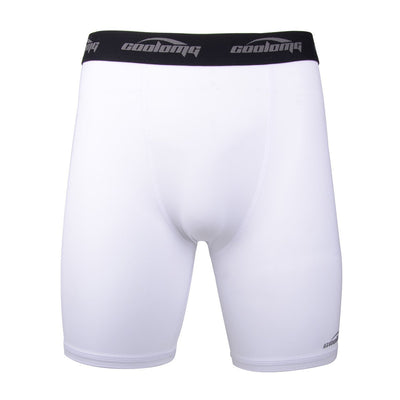 Men's White 6" Training Compression Shorts