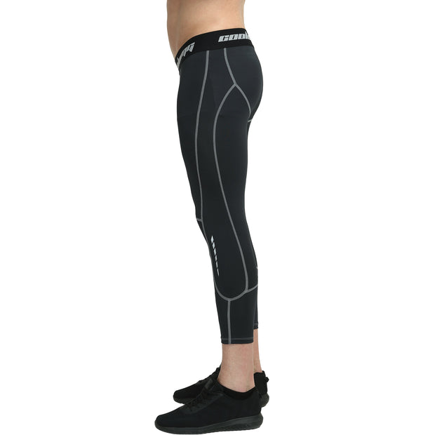 Black Compression 3/4 Tights Pants for Youth & Men