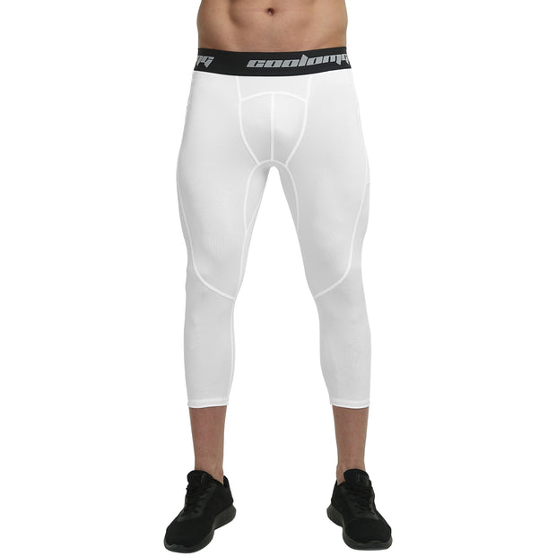 White 3/4 Leggings With Side Pockets