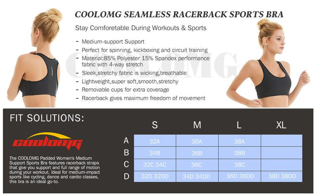 White Women's Sports Bras With Removable Padded