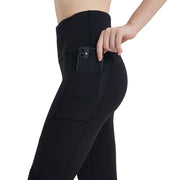 COOLOMG Knee Padding Yoga Pants Compression Workout Leggings with Side Pockets for Women WP004