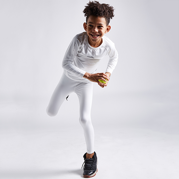 Boys & Girls White Thermal Compression Shirts