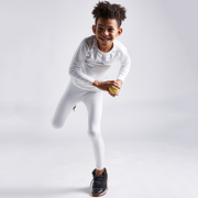 Boys & Girls White Thermal Compression Tops & Bottom Set