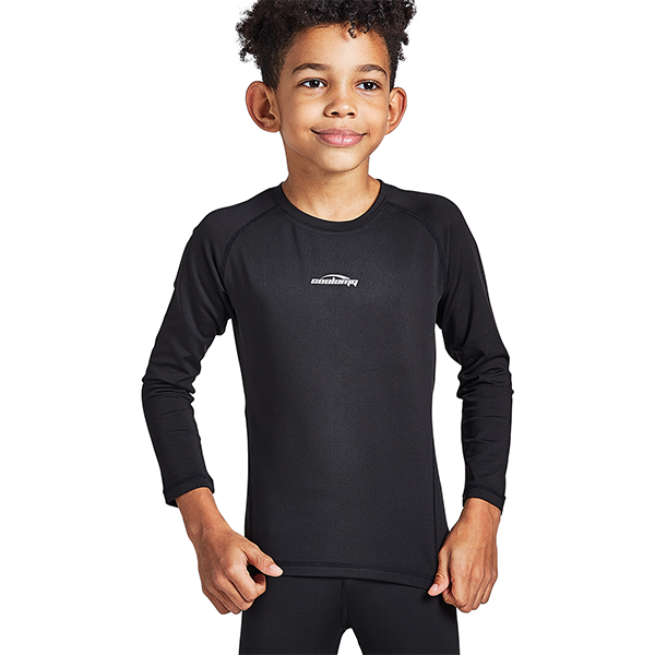 Boys Girls  Black Thermal Compression Shirt CH001