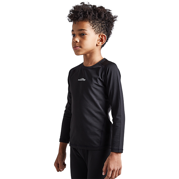 Boys Girls  Black Thermal Compression Shirt CH001