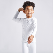 Boys & Girls White Thermal Compression Shirts