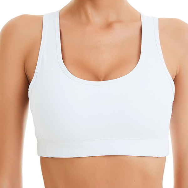 White Women's Sports Bras With Removable Padded