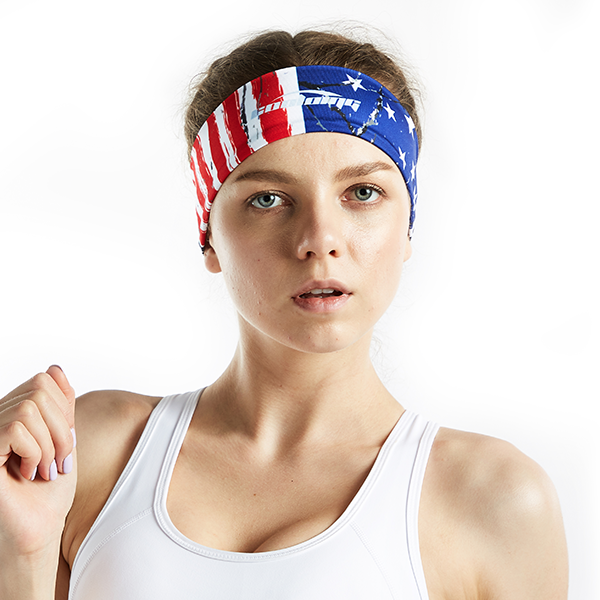 Dry Wide Headband for Sports- US Flag Print