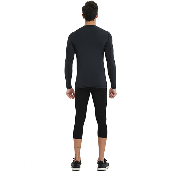 Men's Baselayer Compression Shirt- Black SP516
