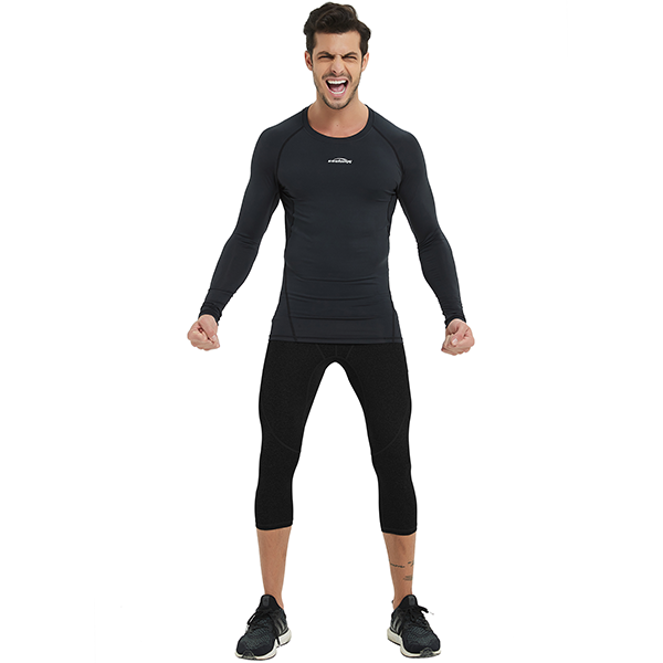 Men's Baselayer Compression Shirt- Black SP516