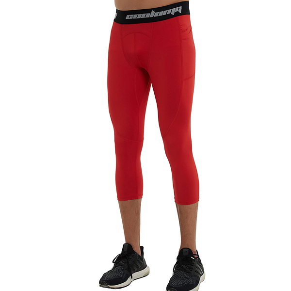 Capri Leggings With Side Pocket |Red