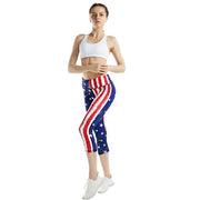 Women Compression American Flag Yoga Capris