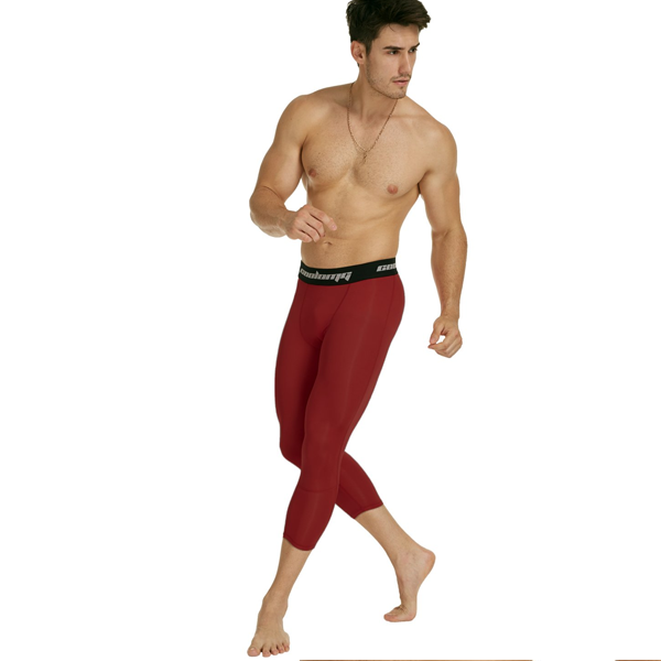 Wine Red 3/4 Tights Pants