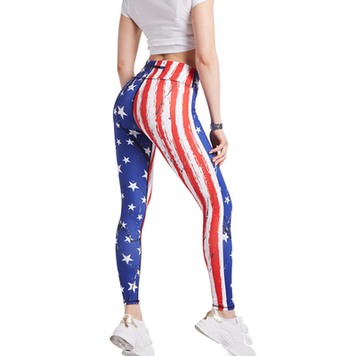 Women America Flag Compression Yoga Leggings