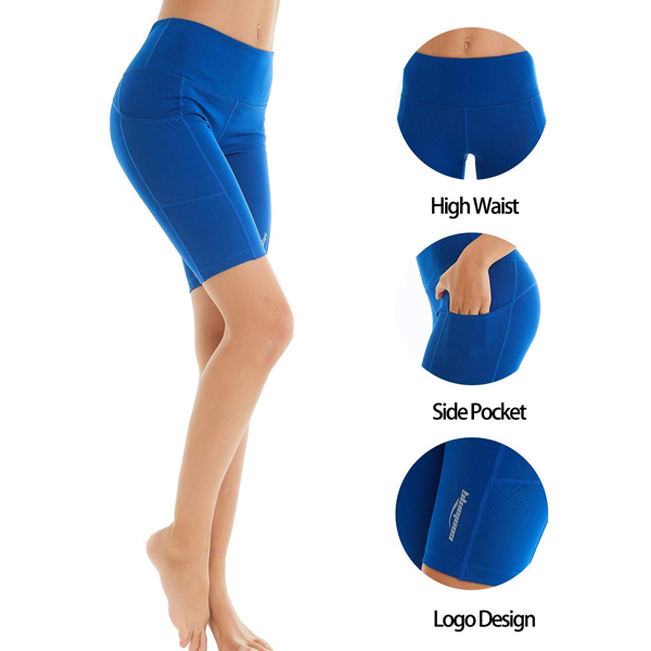 Women s Yoga Shorts with Side Pockets COOLOMG Football Baseball Basketball Gear